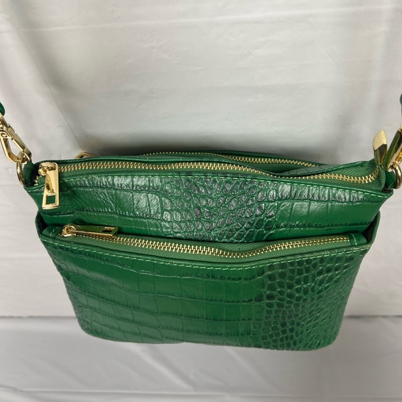 Divina Firenze Genuine Italian Leather Kelly Green crossbody - Picture 4 of 13